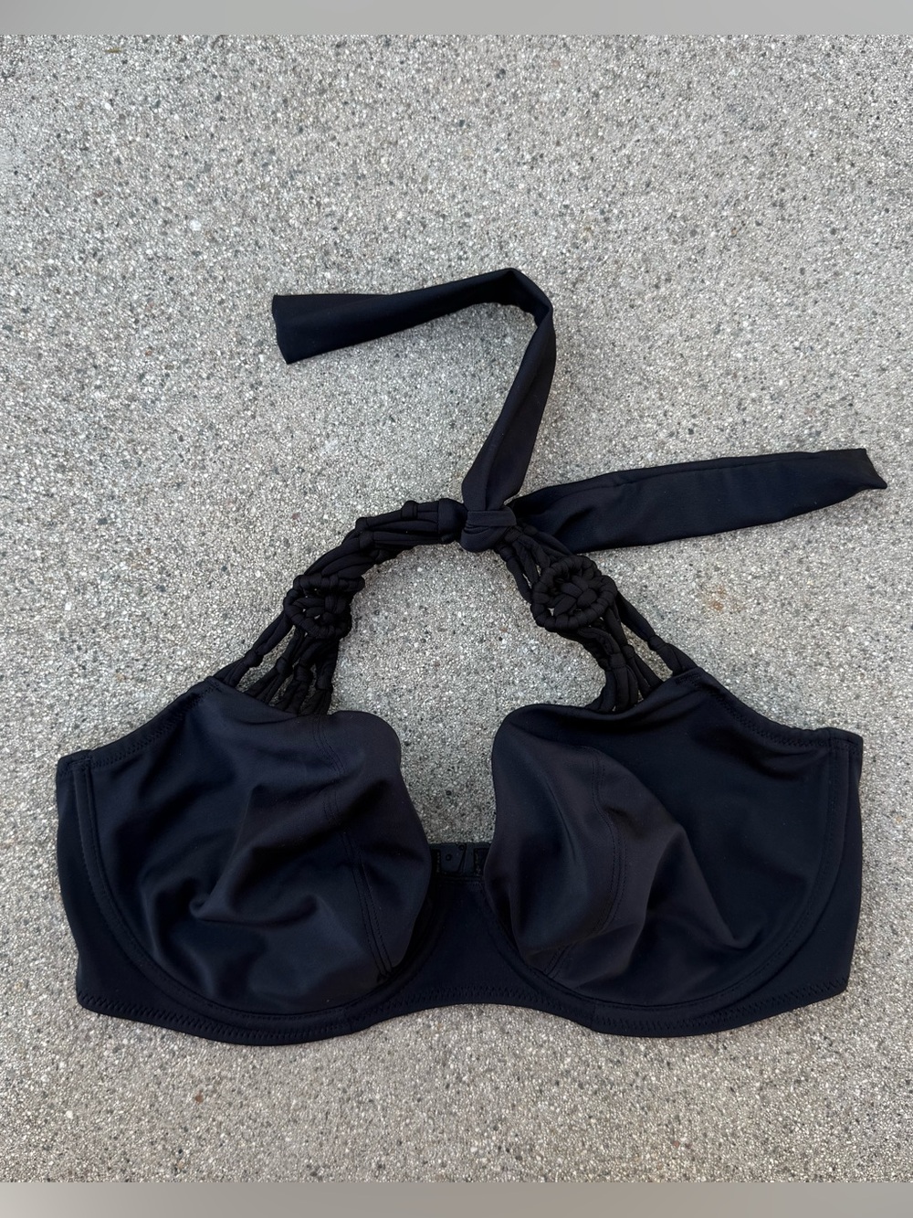 Freya Macrame Banded Halter Bikini Top swim size 34G preloved underwire - Picture 5 of 6